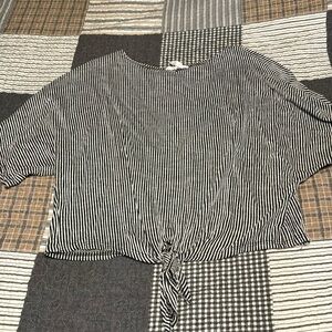 Black and White striped crop top